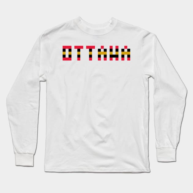 Pixel Hockey City Ottawa 2017 Long Sleeve T-Shirt by gkillerb